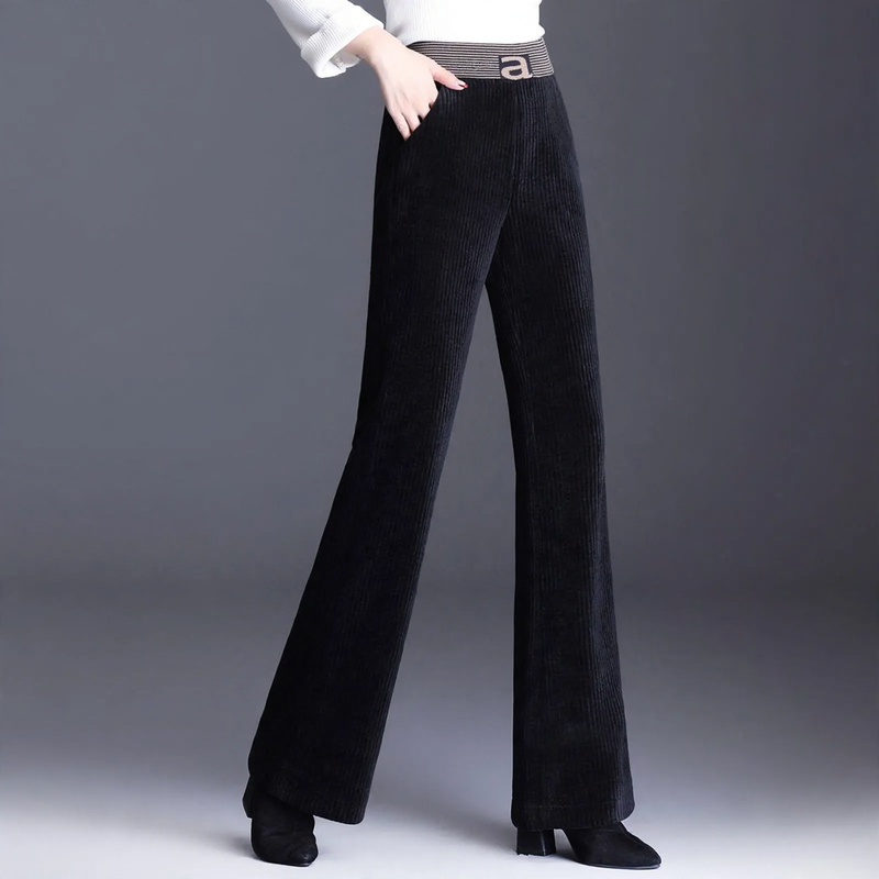 Women's wide-leg corduroy pants, lined