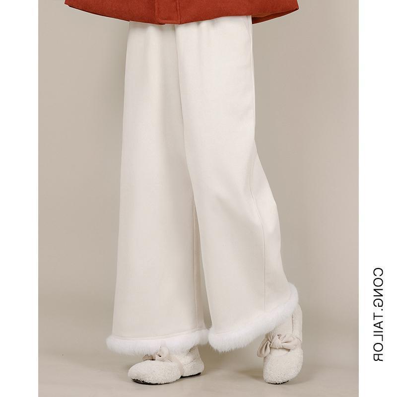 Women's cord pants in Japanese style, ankle-length