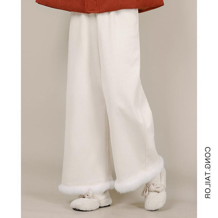 Women's cord pants in Japanese style, ankle-length