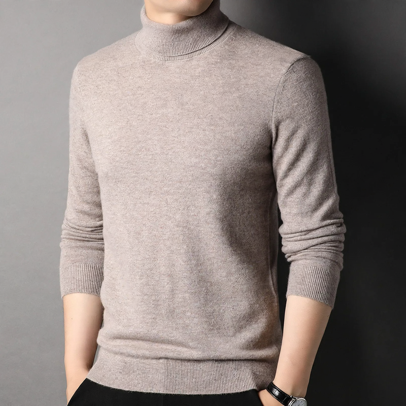 Men's Wool Sweater, Turtleneck, Classic Design