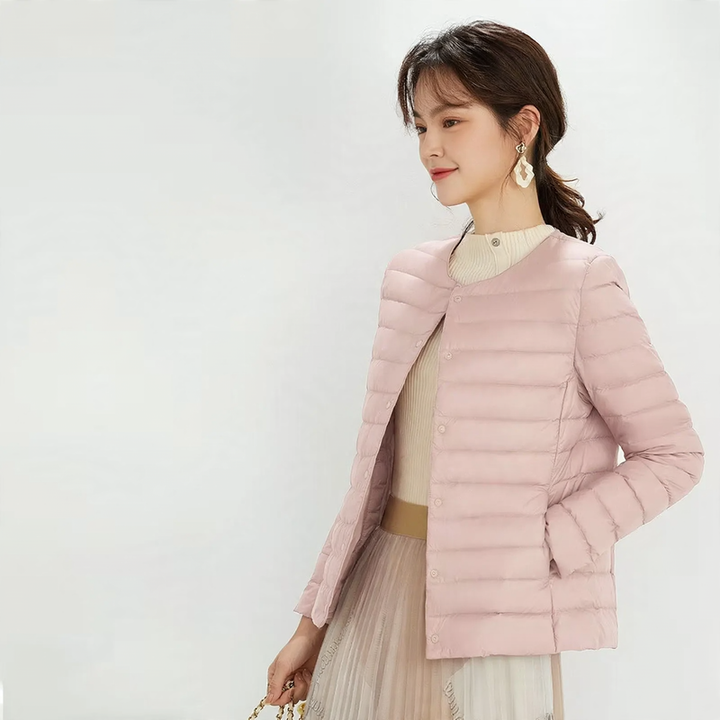 Lightweight, compressible down jacket for women