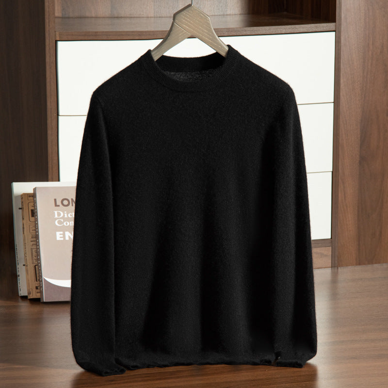 Men's Cashmere Sweater, Stand-Up Collar, Business Casual