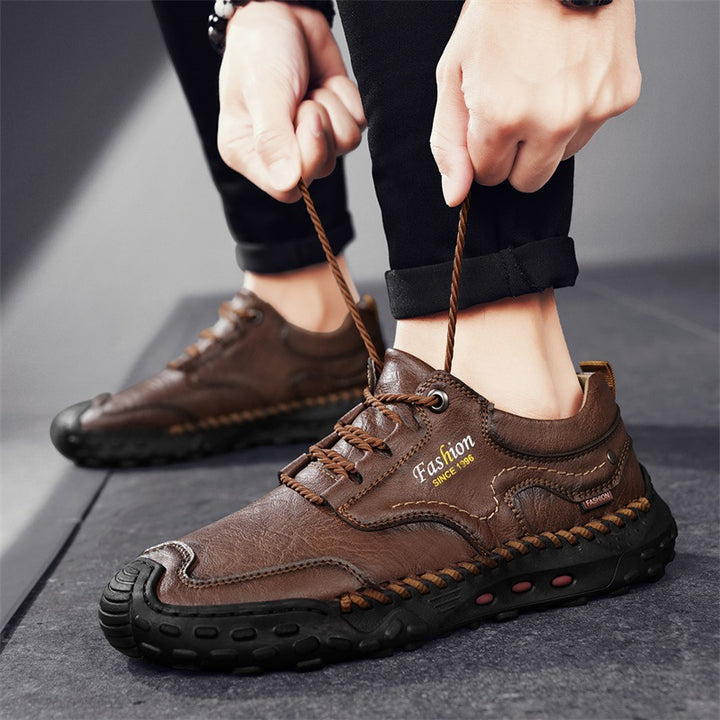 Men's ankle boots, medium-high shaft, lined