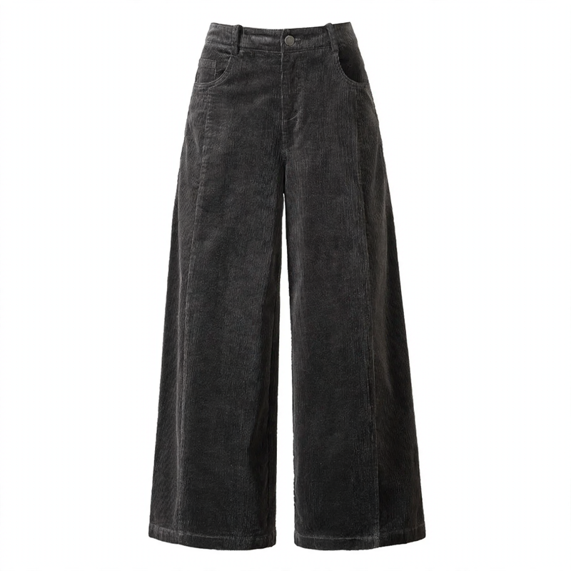 Cord pants in cocoon shape, 7/8 length