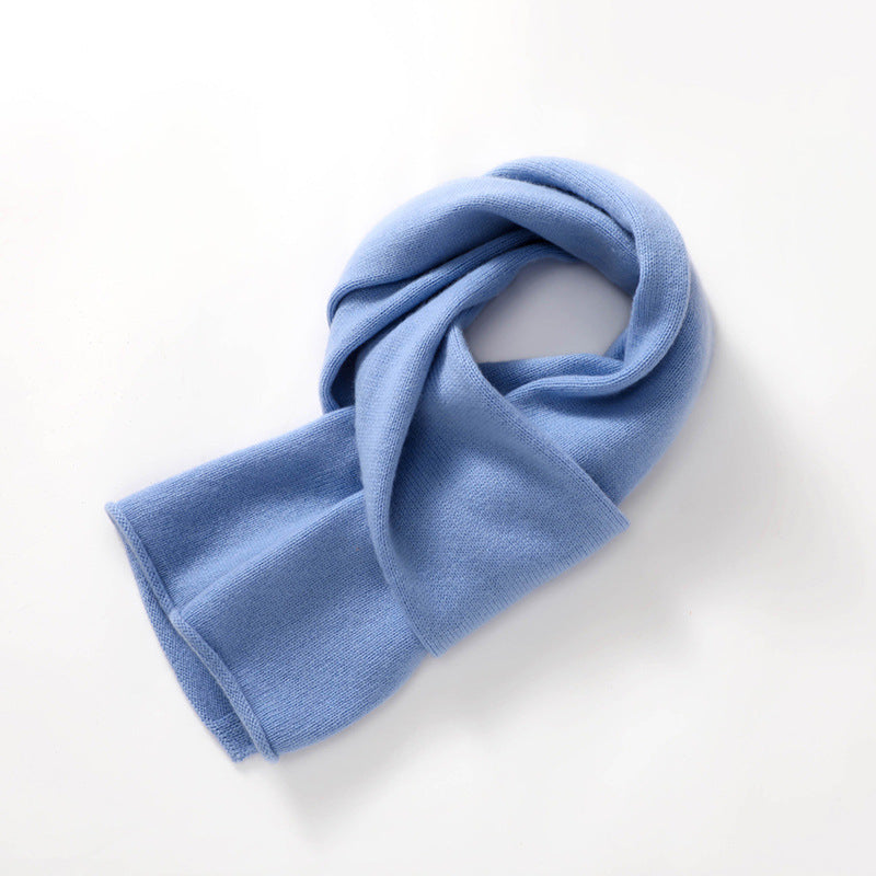 Cashmere scarf, knitted, solid color, 150x26 cm