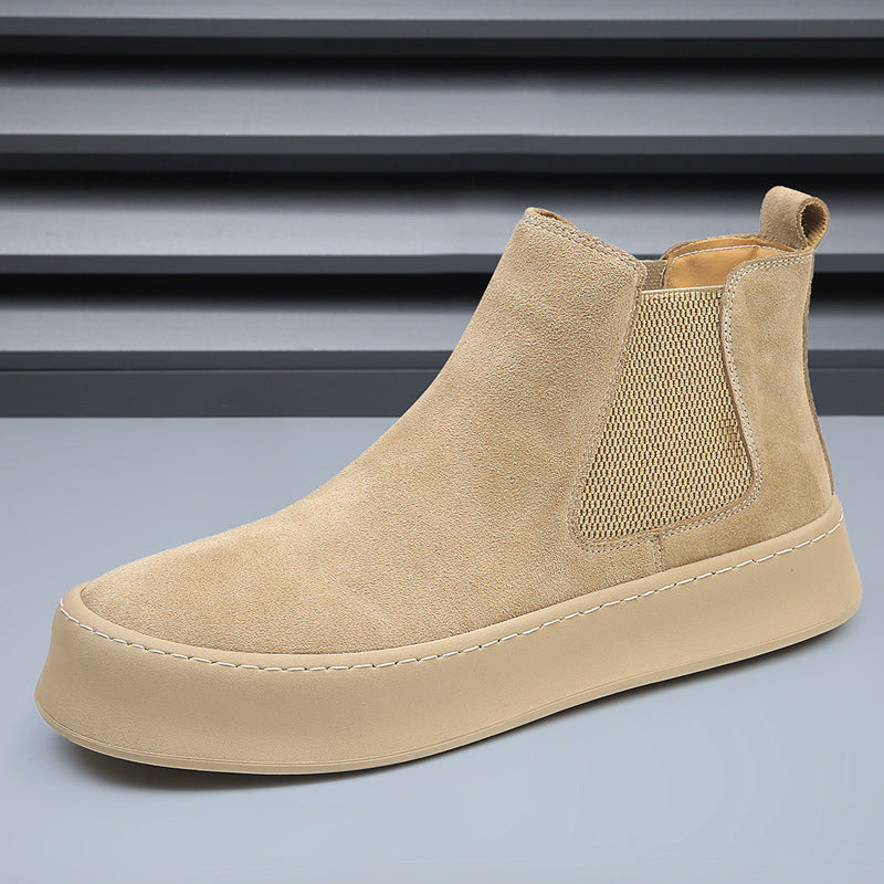 Men's Chelsea boots made of genuine leather, lined