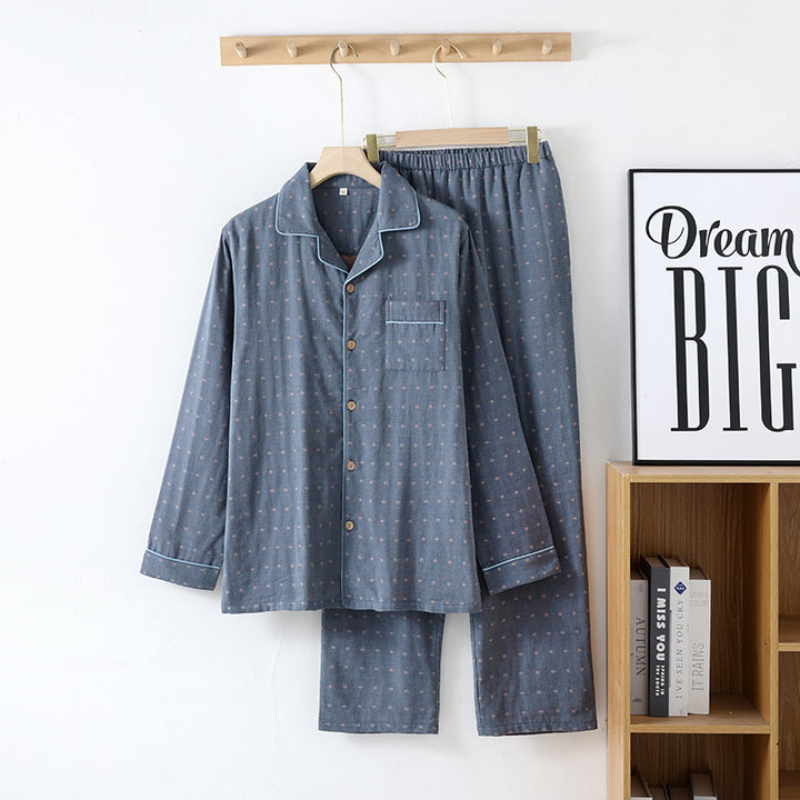 Men's Pajamas, Cotton Gauze, Lightweight, Summer