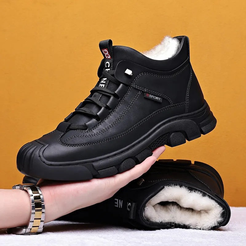 Padded men's ankle boots, winter casual shoes