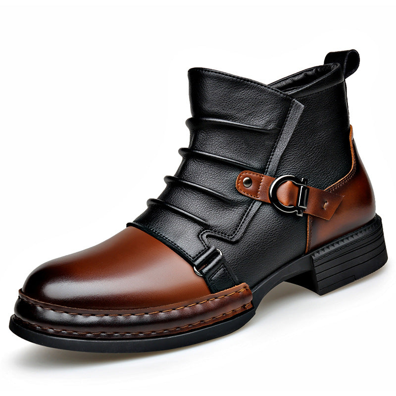 Men's Chelsea-style ankle boots with side zipper