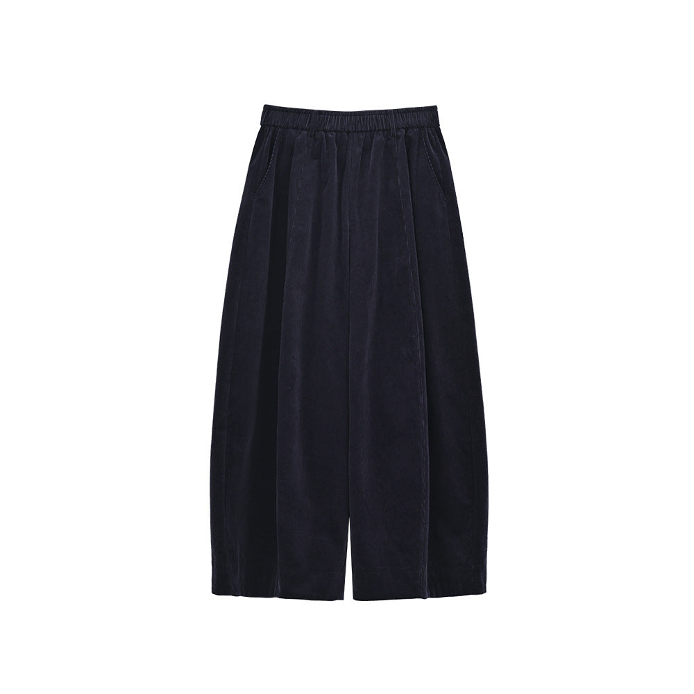 Retro cord pants with elastic waistband