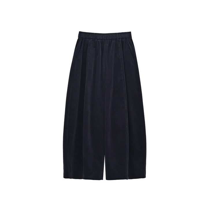 Retro cord pants with elastic waistband