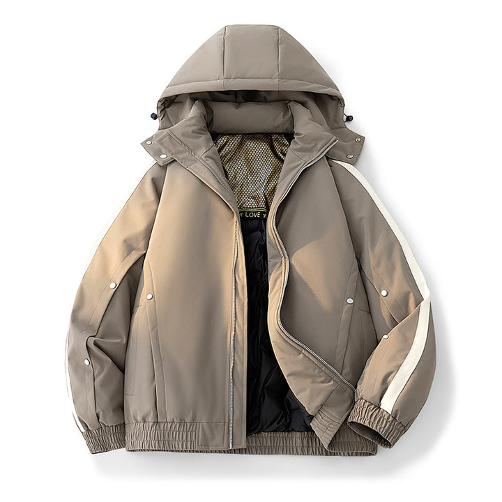 Warm men's down jacket in extended sizes