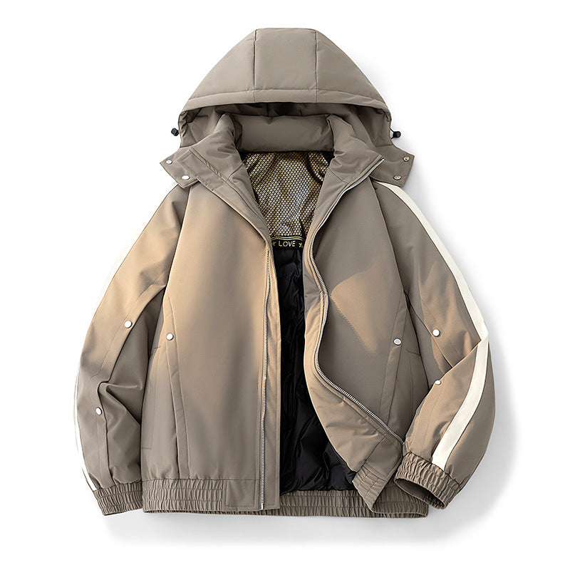 Warm men's down jacket in large sizes