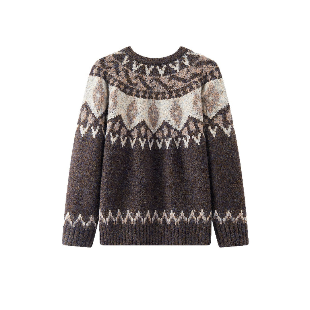 Men's knitted sweater with Fair Isle pattern