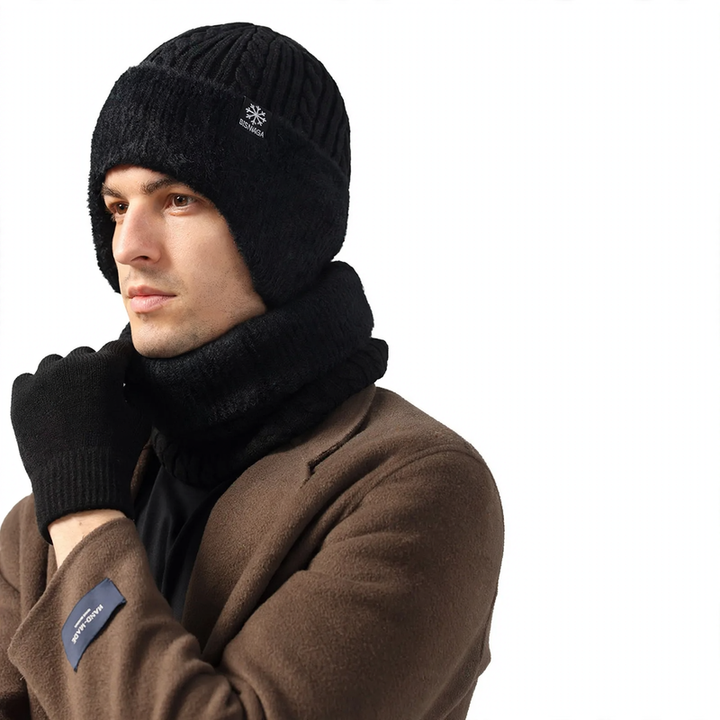 Men's Knit Set: Thick Beanie and Neck Protection