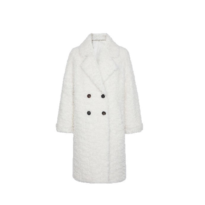 Women's teddy coat in lambskin look