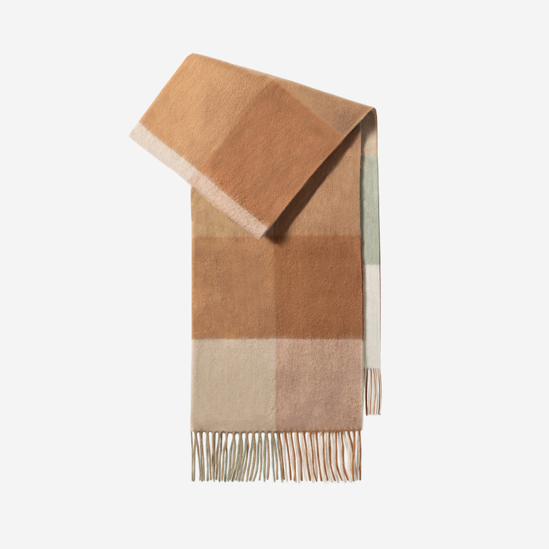 Large wool scarf, 200x70cm, checked