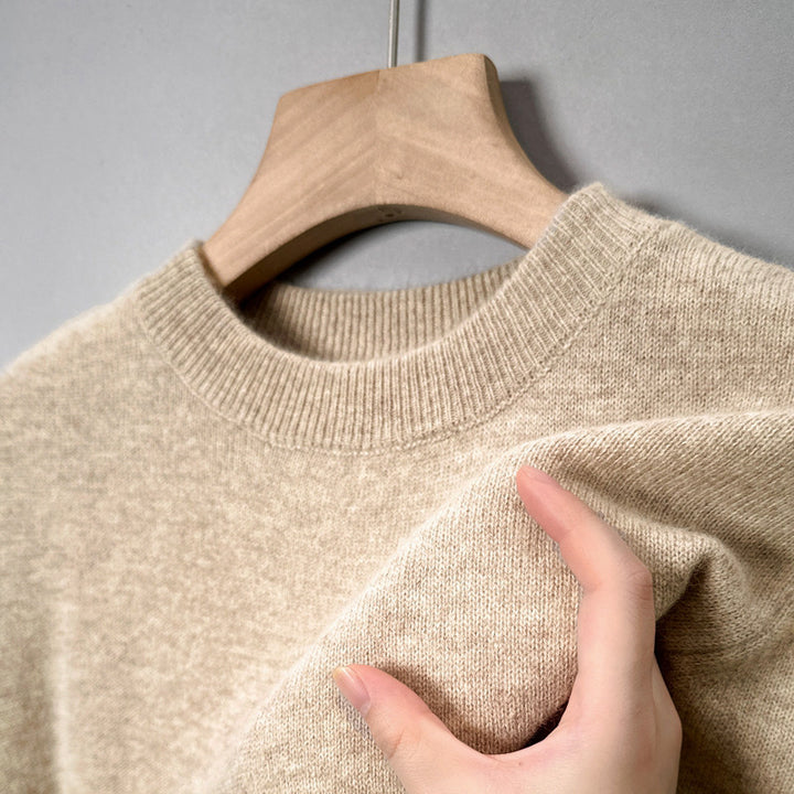 Men's sweater with stand-up collar, solid color
