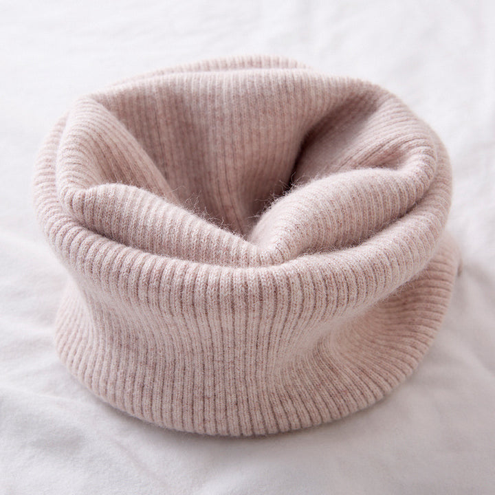 Knitted tube scarf, lined, for men and women