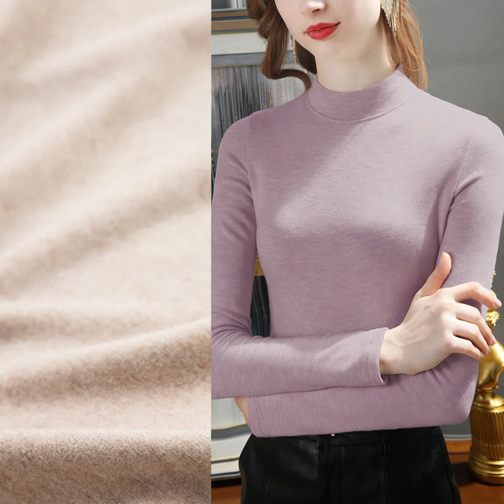 Women’s turtleneck undershirt with wool content and lining