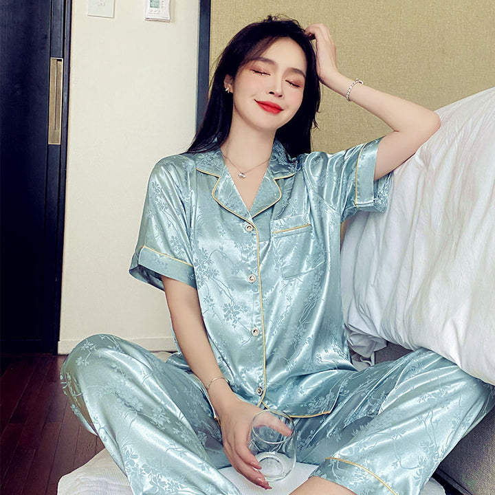 Women's Pajama Set, Eisseide, Short Sleeve, Long Pants