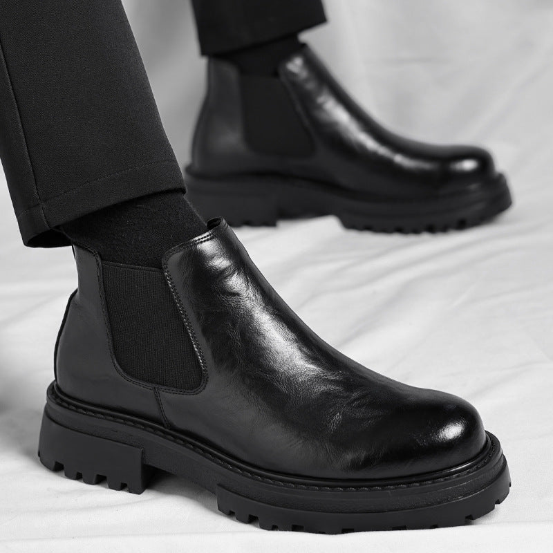 Men's Chelsea boots, lined, non-slip, synthetic leather