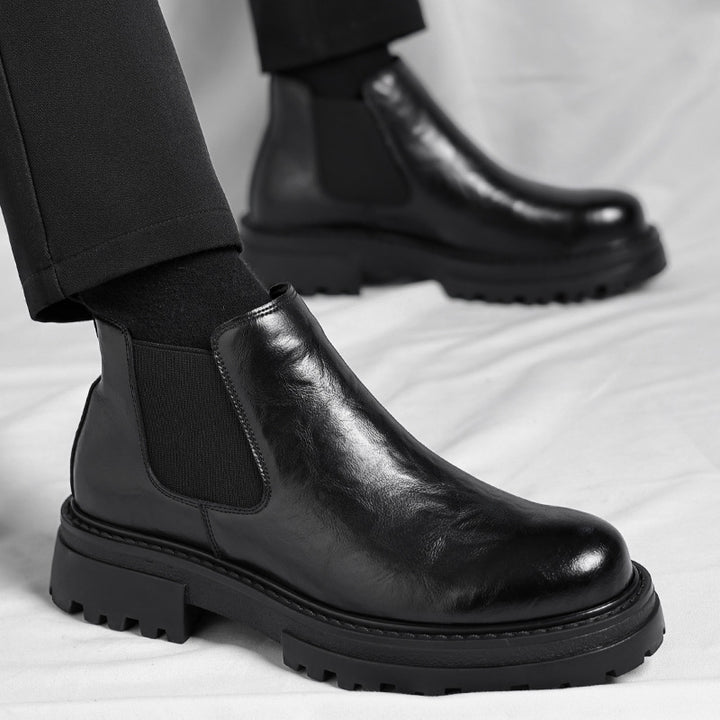 Men's Chelsea boots, lined, non-slip, synthetic leather