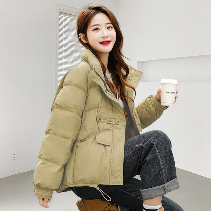 Warm women's down jacket with duck down