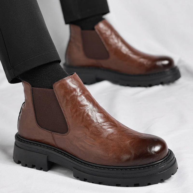 Men's Chelsea boots, lined, non-slip, synthetic leather