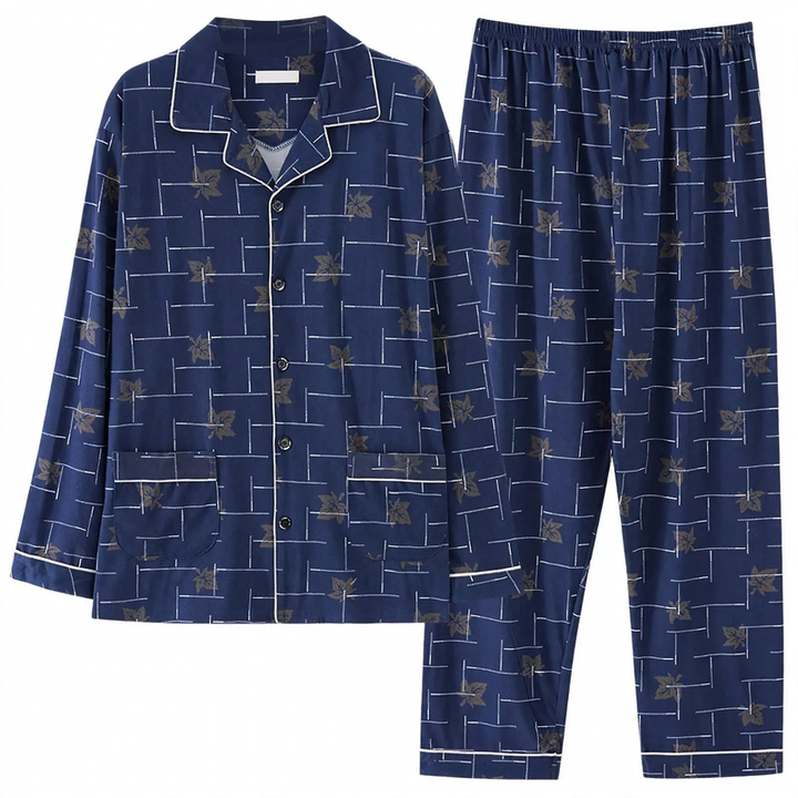 Men's Pajama Set made of pure cotton, checked