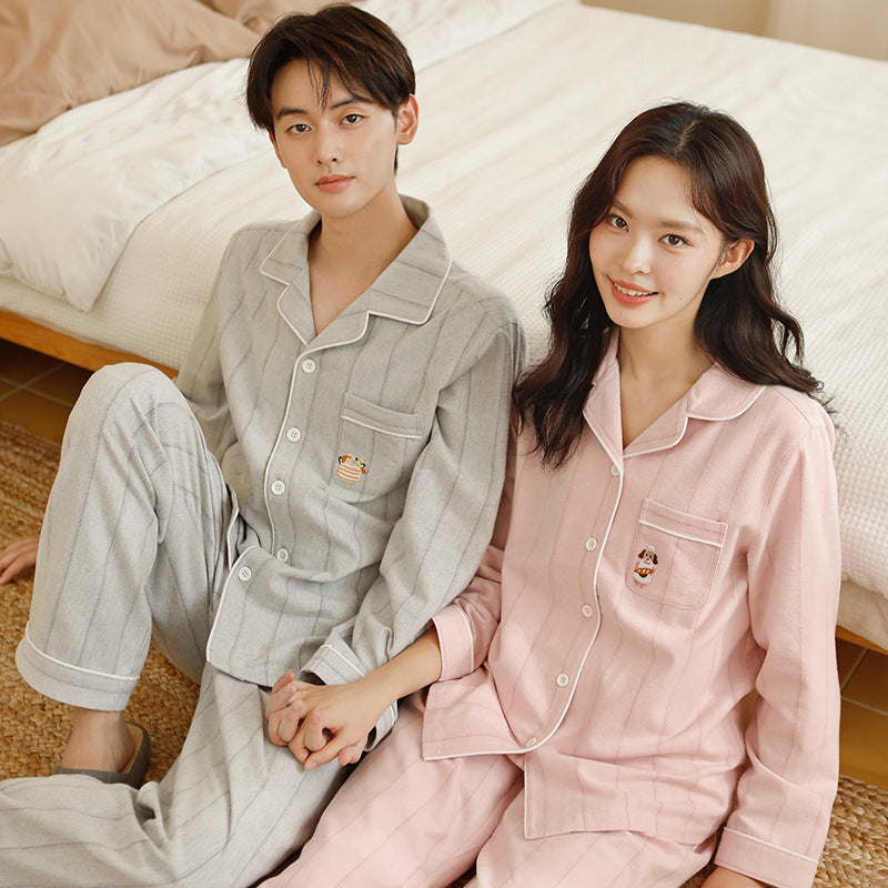 Partner Pajama made of cotton flannel with embroidery