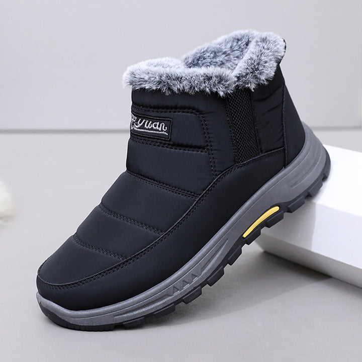Padded men's winter boots, mid-height shaft