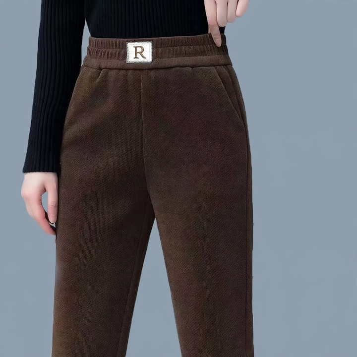 Women's casual pants, corduroy, lined, loose fit
