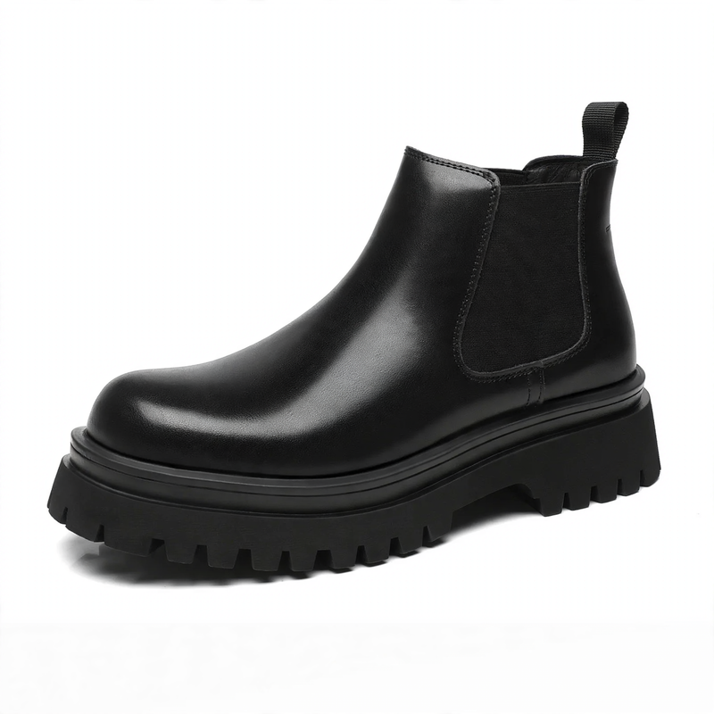 Men's platform boots with inner sole elevation
