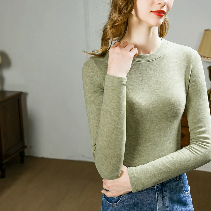 Women’s turtleneck undershirt with wool content and lining