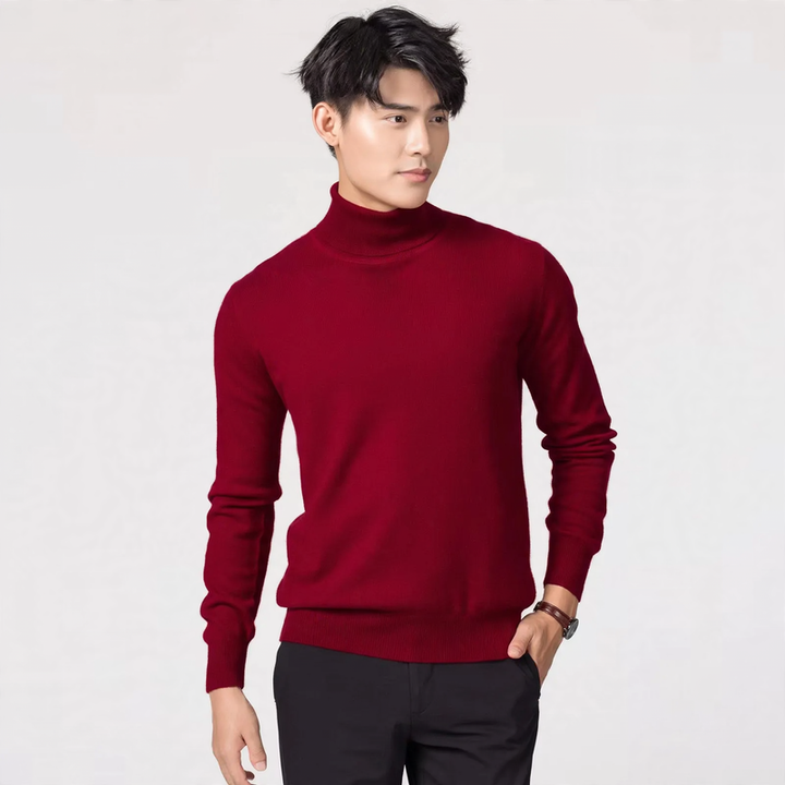 Men's Wool Pullover, Turtleneck, Easy Care