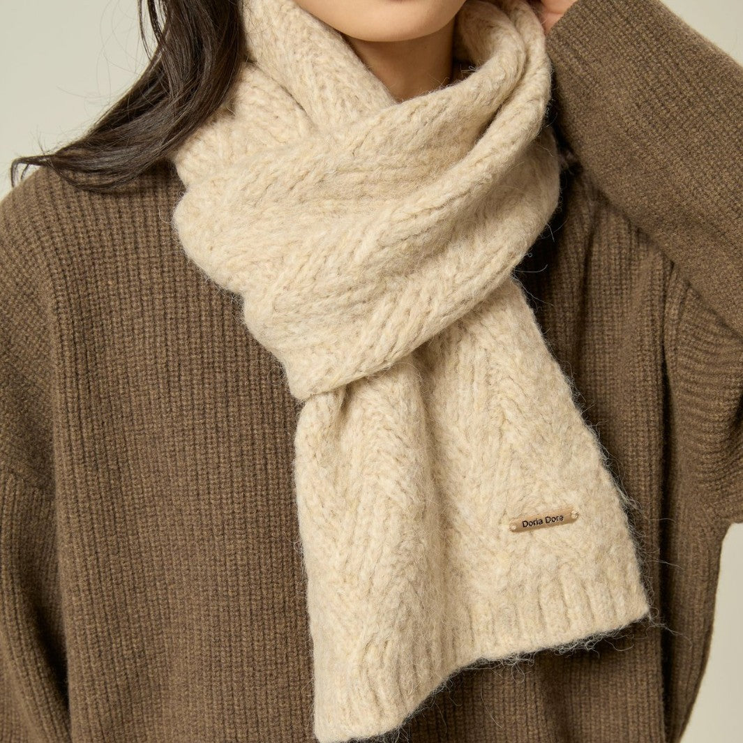 Thick alpaca wool scarf for winter