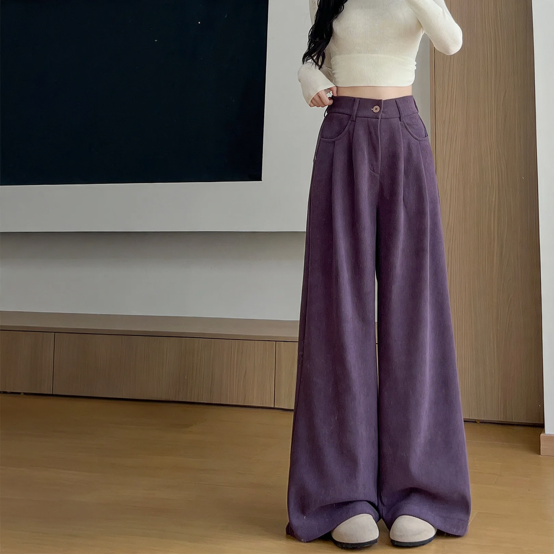 Women’s corduroy pants, wide cut, various colors