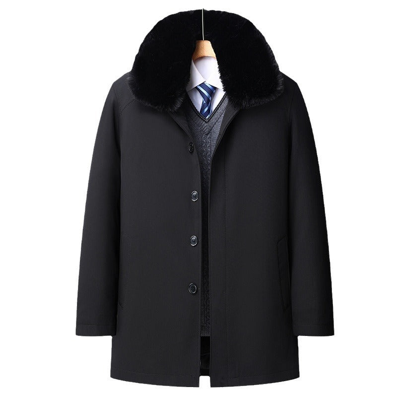 Padded men's winter jacket with removable inner lining