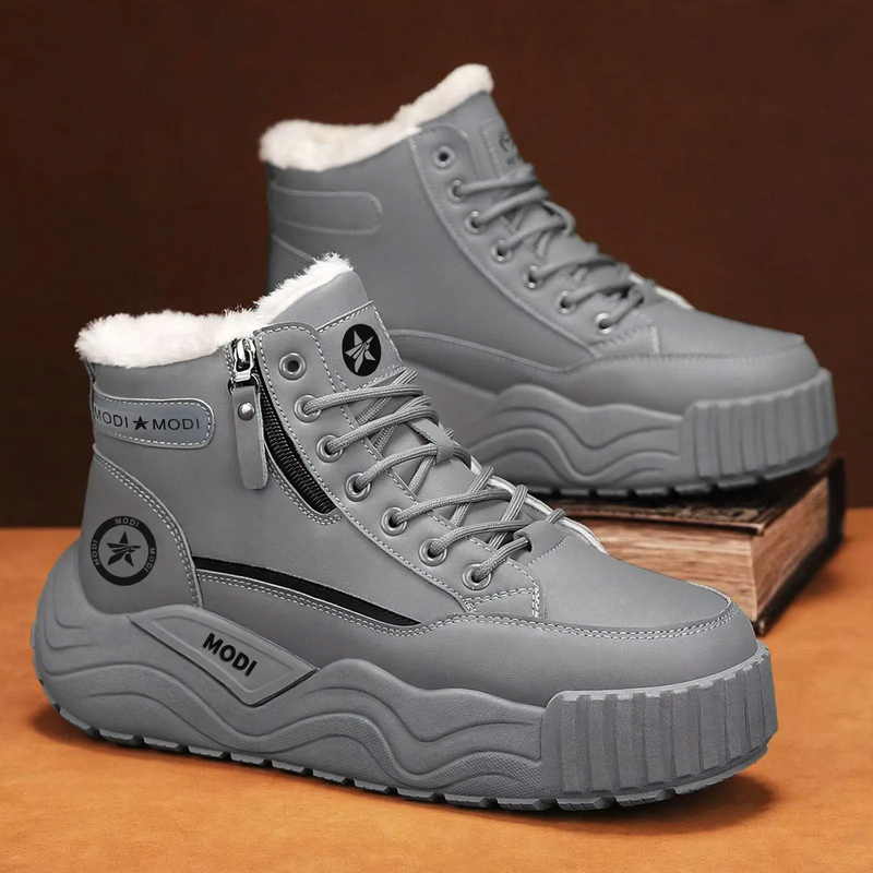Men's winter snow boots, lined, non-slip