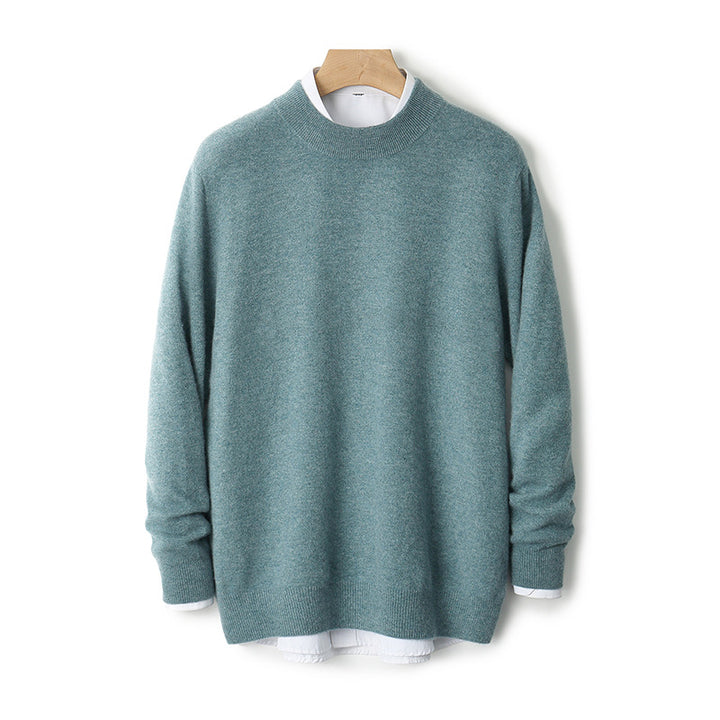 Men's wool sweater, thick, with stand-up collar