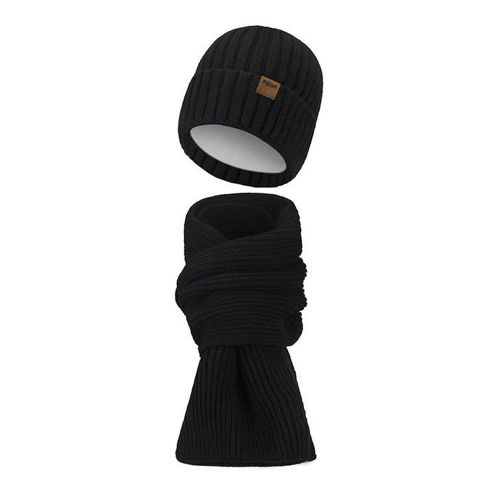 Unisex knit hats and scarf set, lined