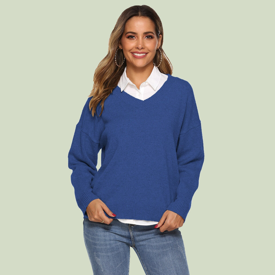 Lune London | Knit Sweater - V-Neck - Loose Fit - Long Sleeves - Soft and Comfortable