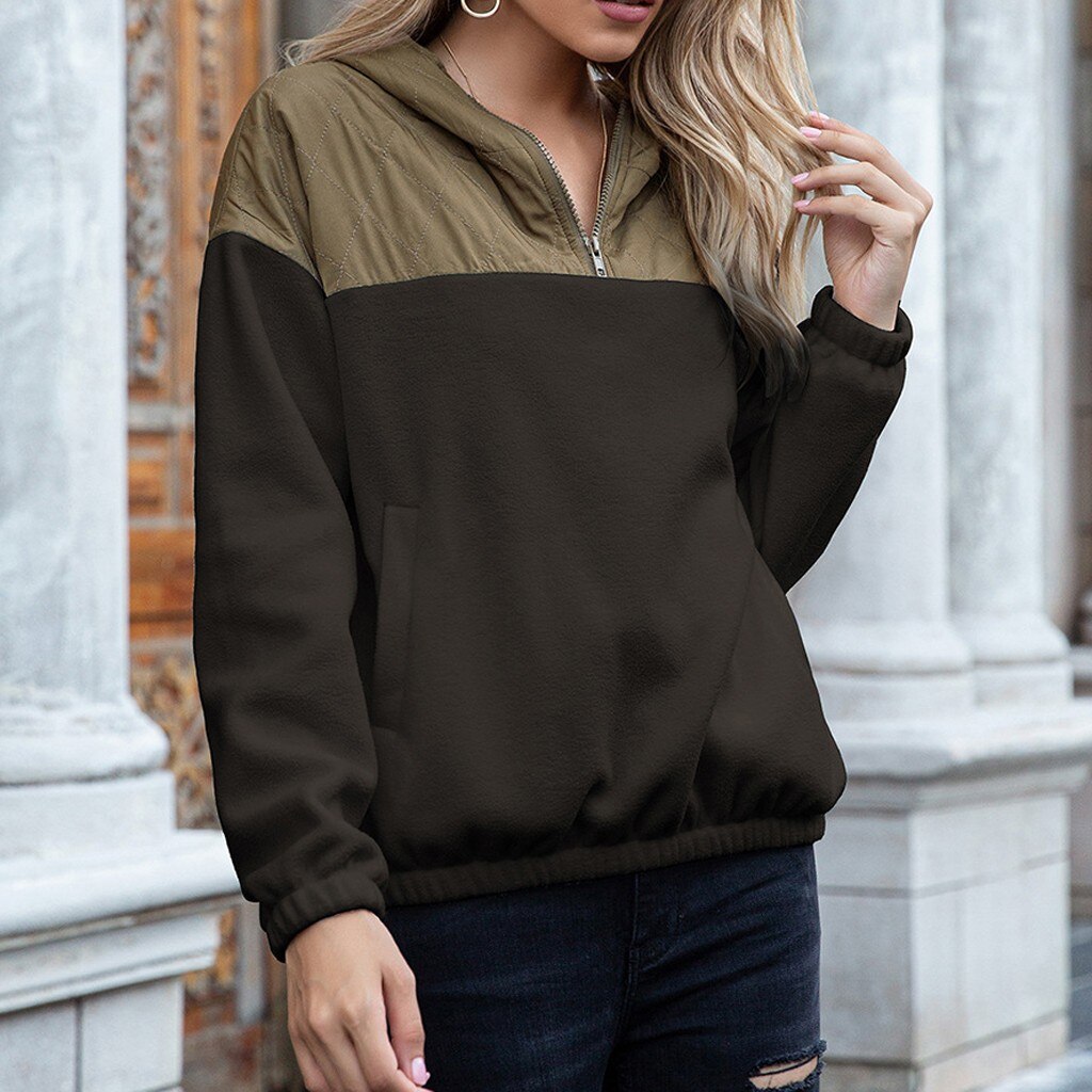 Lune London | Hoodie - Padded Top & Soft Fleece - Half Zipper - Loose Fit - With Pockets