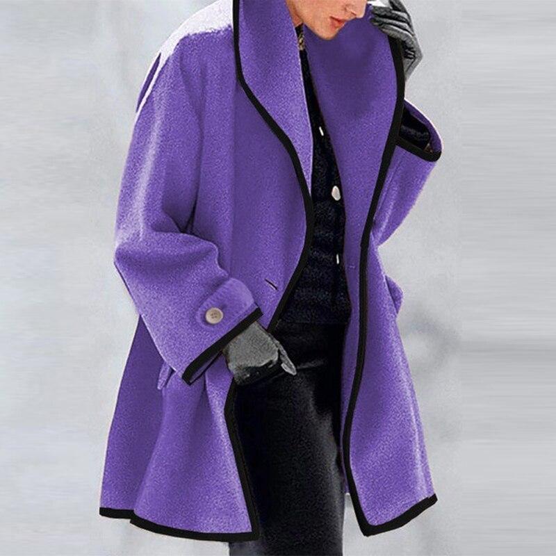 Amarae | Coat - Wool blend - Oversized fit - Draped collar - Long style
