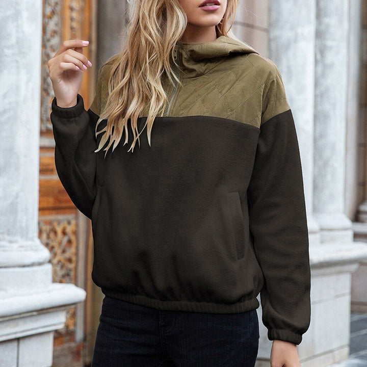 Lune London | Hoodie - Padded Top & Soft Fleece - Half Zipper - Loose Fit - With Pockets