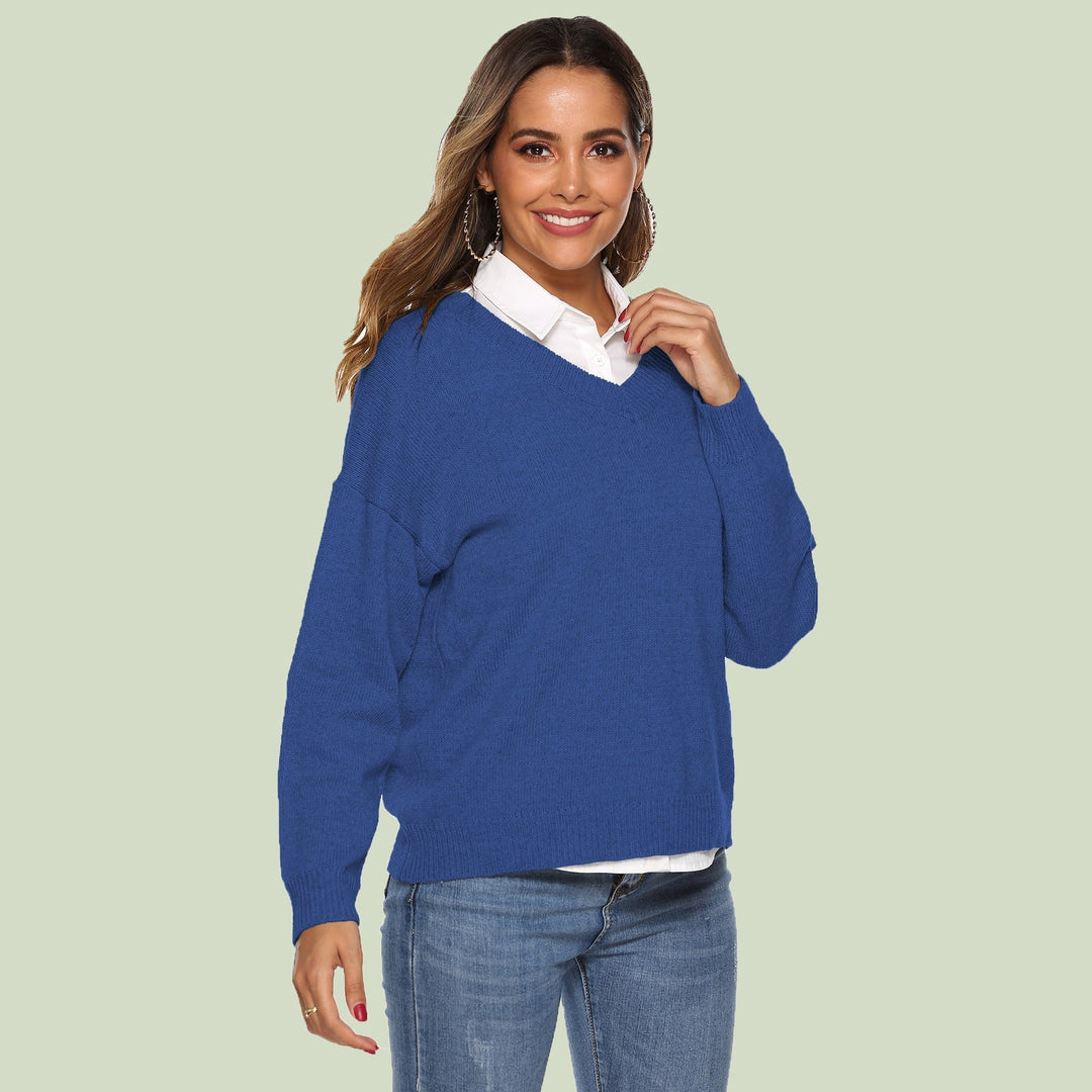 Lune London | Knit Sweater - V-Neck - Loose Fit - Long Sleeves - Soft and Comfortable