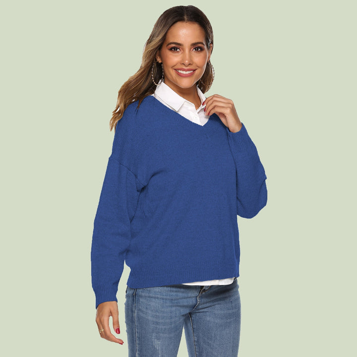 Lune London | Knit Sweater - V-Neck - Loose Fit - Long Sleeves - Soft and Comfortable
