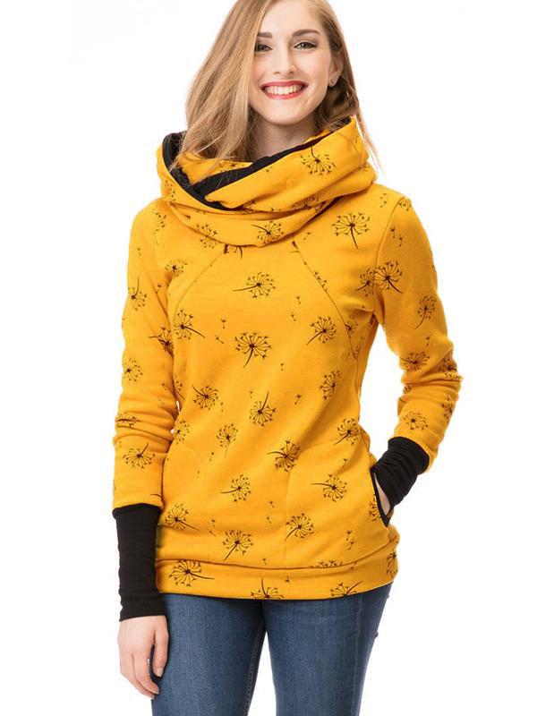 Chic Und Stil | Maternity Chaps Nurse Sweatshirts Floral Print Bags Zipper Nursing Clothing
