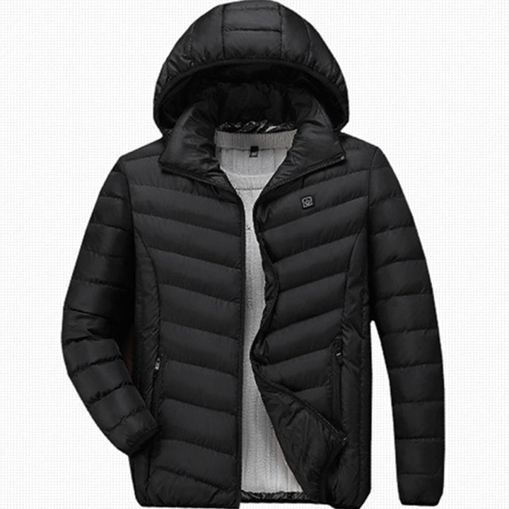 Lightweight quilted jacket for men with removable hood Lune London
